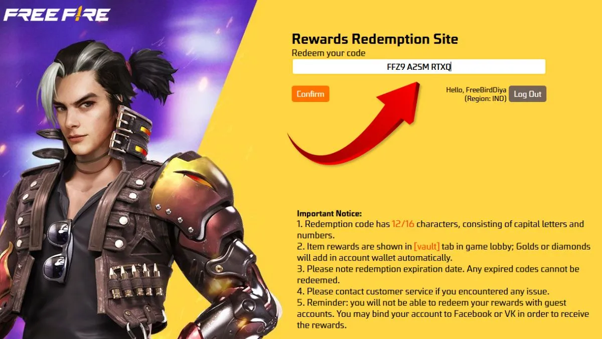 garena free fire max redeem codes today — IN news