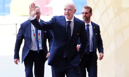The Fifa president, Gianni Infantino.